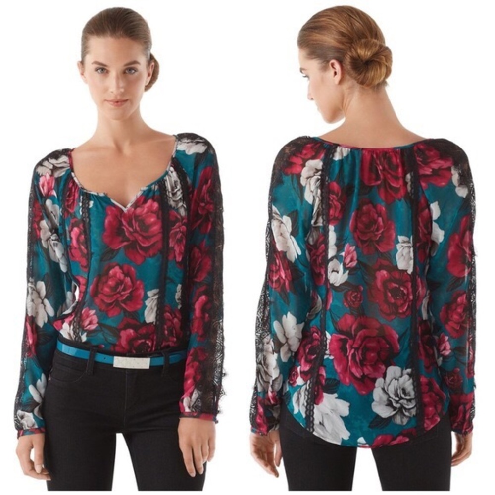 White House Black Market Floral Lace Blouse